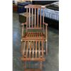 Image 1 : TEAK FOLDING DECK CHAIR WITH BUILT IN FOOTSTOOL