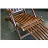 Image 3 : TEAK FOLDING DECK CHAIR WITH BUILT IN FOOTSTOOL