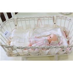 VINTAGE DOLL IN BASINETE