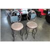 Image 1 : PAIR OF MICROFIBER AND METAL BAR STOOLS