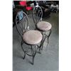 Image 2 : PAIR OF MICROFIBER AND METAL BAR STOOLS