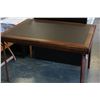 Image 3 : MAHOGANY FINISH FOLDING TABLE WITH LEATHER INSERT