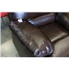 Image 2 : NEW ASHLEY MODERN BROWN RECLINING CHAIR, WITH BROWN STITCHING AND REMOVABLE BACK, RETAIL $899