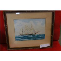 SIGNED SHIP DRAWING