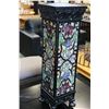 Image 2 : PAIR OF LEADED GLASS PEDESTLE LAMPS