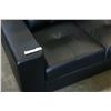 Image 2 : NEW MODERN BLACK SQUARED ARM LOVESEAT WITH REMOVABLE BACK AND SEAT CUSHIONS RETAIL $999