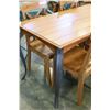 Image 1 : RUSTIC MAPLE WITH CAST IRON LEGS DINING TABLE