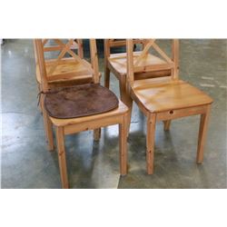 SET OF FOUR PINE DINING CHAIRS