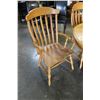Image 2 : LARGE OAK TRESTLE BASE DINING TABLE AND SIX CHAIRS