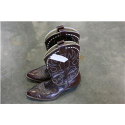 LEATHER TOOLED COWBOY BOOTS