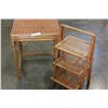 Image 1 : WICKER 3 TIER STAND AND ENDTABLE
