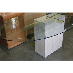 OVAL BEVELLED GLASS TOP DESIGNER DINING TABLE