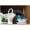 Image 1 : SHELF LOT OF VINTAGE POTTERY SERVING PIECES