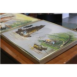 PAIR OF SMALL EASTERN OIL PAINTINGS ON BOARD