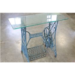 SEWING MACHINE BASE GLASS TOP TABLE