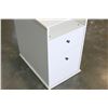 Image 2 : 2-DRAWER WHITE MODERN NIGHTSTAND