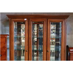 OAK CASED CHINA DISPLAY CABINET