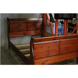 MACLEAREYS MONTANA PINE DOUBLE SIZE SLEIGH BED FRAME COMPLETE WITH MATTRESS