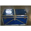 Image 1 : BLUE AND BRASS STORAGE TRUNK