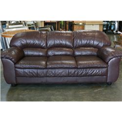 PILLOW BACK LEATHER SOFA AND LOVESEAT