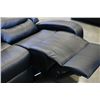 Image 3 : NEW BLACK LEATHER MODERN DOUBLE RECLINING SOFA, WITH REMOVABLE BACKS. RETAIL $1899