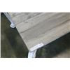 Image 3 : WHITE CAST IRON BASE COFFEE TABLE WITH BARNBOARD TOP