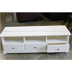 MODERN 3-DRAWER AND STORAGE WHITE TV STAND