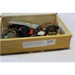 LARGE BOOK BOX OF ASSORTED ESTATE JEWELLRY AND WATCHES