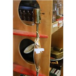 RETRO BRASS AND WOOD FLOOR LAMP