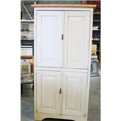 LARGE RUSTIC PINE 4-DOOR STORAGE CABINET