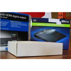 LINKSYS AND D LINK ROUTER AND DVD PLAYER