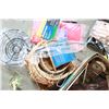 Image 1 : LOT OF BANANA BUCKET WICKER BUCKETS AND NEW TABLE CLOTHS