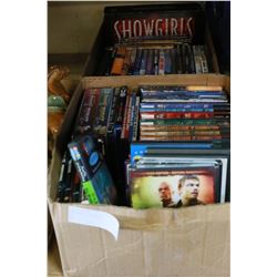 TWO BOXES OF DVDS