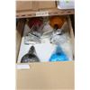 Image 1 : TWO SETS OF FOUR NEW COLORED GLASS PENDANT LIGHTS