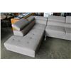Image 3 : BRAND NEW MODERN 2 PIECE SECTIONAL SOFA IN GREY FABRIC, WITH ADJUSTABLE HEAD REST, RETAIL $2499