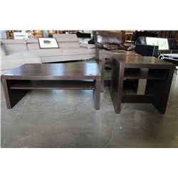 MODERN ESPRESSO 3 PIECE COFFEE AND ENDTABLE SET