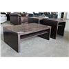 Image 2 : MODERN ESPRESSO 3 PIECE COFFEE AND ENDTABLE SET