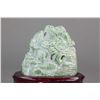 Image 2 : Hetian Green Jade Carved Boulder with Stand