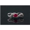 Image 9 : Ruby &Crystal Earrings, Pendant & Ring Set RV$600