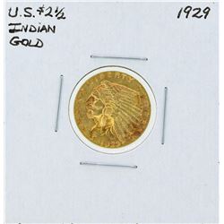 1929 $2 1/2 Indian Head Quarter Eagle Gold Coin