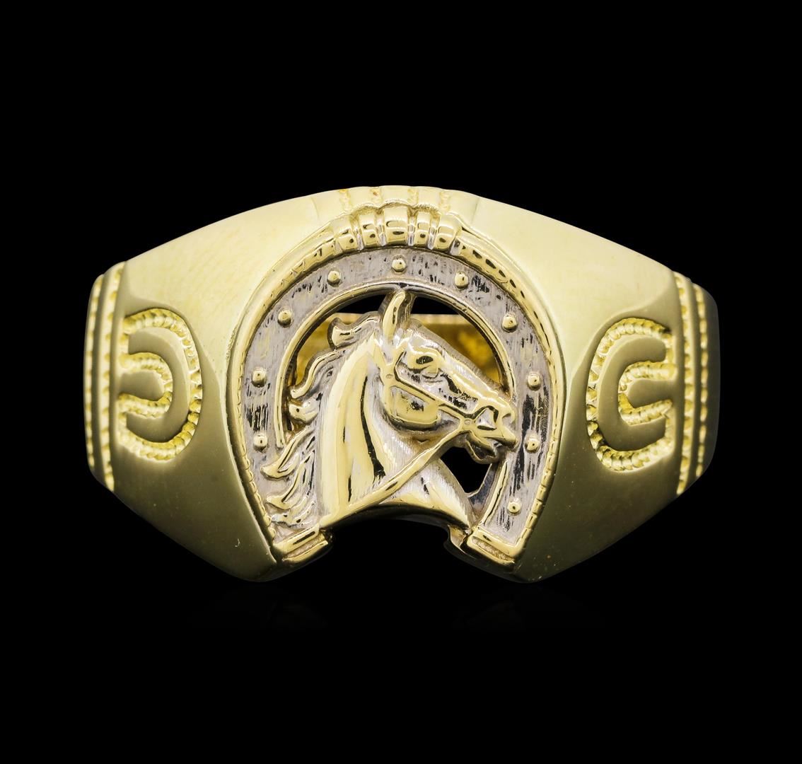 14KT Yellow Gold Men's Horseshoe Ring