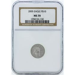 2005 $10 American Platinum Eagle Coin NGC MS70