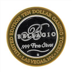 .999 Silver Bellagio Las Vegas $10 Casino Gaming Token Limited Edition