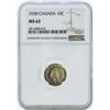 Image 1 : 1938 Canada 10 Cent Coin NGC MS62