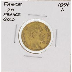 1854-A France 20 Francs Gold Coin