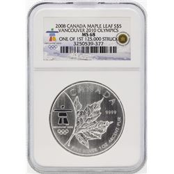 2008 $5 Canada Maple Leaf Vancouver 2010 Olympics NGC MS68