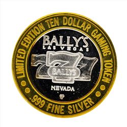 .999 Silver Ballys Las Vegas $10 Casino Gaming Token Limited Edition