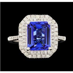 14KT White Gold 3.65ct Tanzanite and Diamond Ring