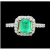 Image 1 : 14KT Yellow Gold 1.29ct Emerald and Diamond Ring