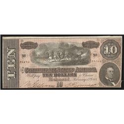 1864 $10 The Confederate States of America Note